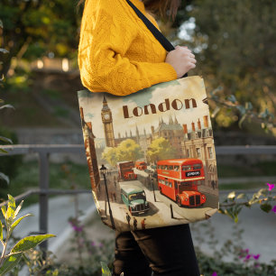 Tote Bag Texte personnalisé Vintage Londres Big Ben