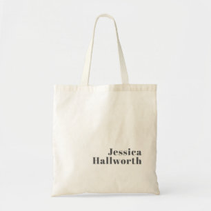 Tote Bag Texte rétro moderne élégant et modifiable Gris