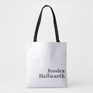 Tote Bag Texte rétro moderne élégant et modifiable Gris