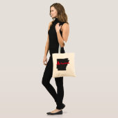 Tote Bag Texte rouge Arkansack (Devant (modèle))
