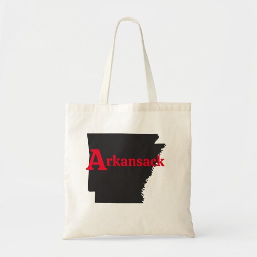 Tote Bag Texte rouge Arkansack (Devant)