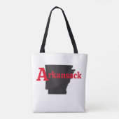 Tote Bag Texte rouge Arkansack (Dos)