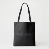 Tote Bag Texte Simple Et Bandes Minces (Devant)