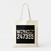 Tote Bag Texte usé et rayé Workout 247365 blanc (Dos)