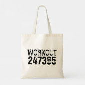 Tote Bag Texte usé et rayé Workout 247365 noir (Dos)