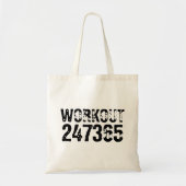 Tote Bag Texte usé et rayé Workout 247365 noir (Devant)