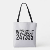 Tote Bag Texte usé et rayé Workout 247365 noir (Dos)