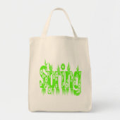 Tote Bag Texte vert printemps mignon Typographie florale (Devant)