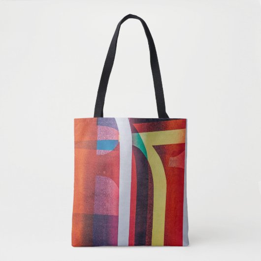 Tote Bag textile blanc et rouge (Devant)