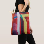 Tote Bag textile blanc et rouge (De près)
