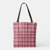 Tote Bag Texture À damiers Tartan rouge (Dos)