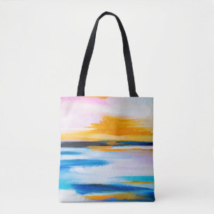 Tote Bag texture Abstraite de l'huile, coucher du soleil pe