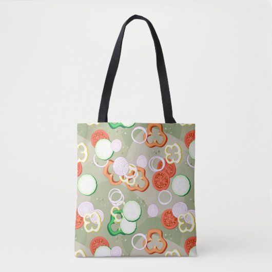 Tote Bag Texture avec des tranches de légumes (Devant)