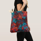 Tote Bag texture bleu foncé texturé en marbre de daim (De près)
