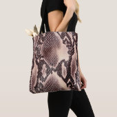 Tote Bag texture Brown en cuir de serpent (De près)