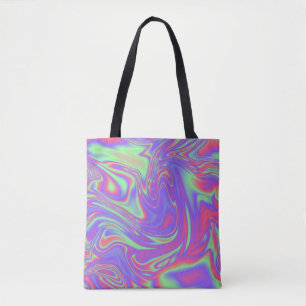 Tote Bag Texture colorée iridescente liquide