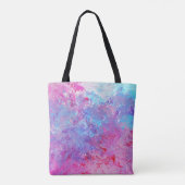Tote Bag Texture créative bleu-rose, taches de peinture. (Dos)