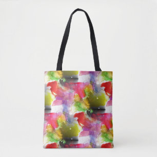 Tote Bag Texture de conception rouge, aquarelle jaune