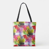Tote Bag Texture de conception rouge, aquarelle jaune (Dos)