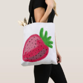 Tote Bag Texture de crayon mignon fraise rouge (De près)