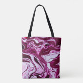 Tote Bag Texture de marbre magenta : Art Abstrait des fluid (Dos)