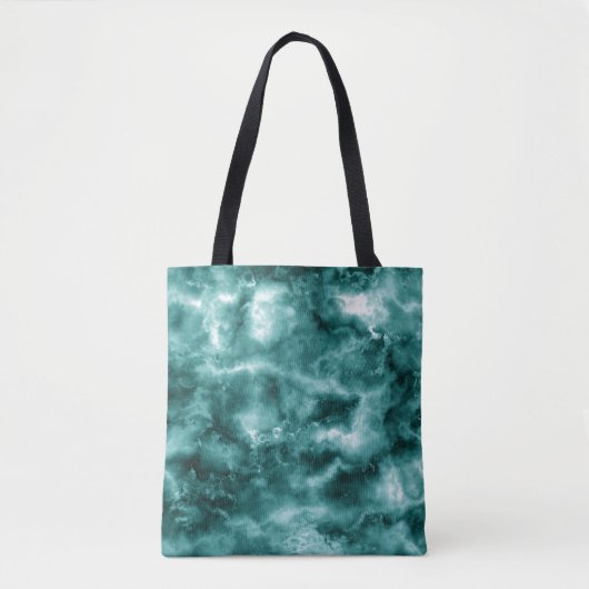 Tote Bag Texture de marbre vert-foncé (Devant)