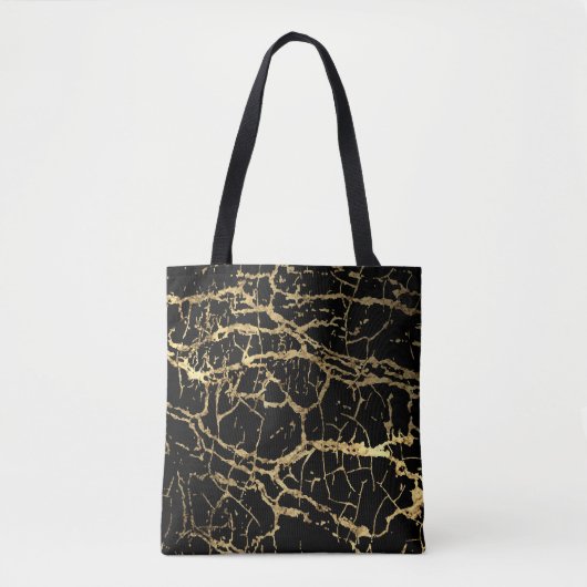 Tote Bag Texture de marbrure dorée : élément de design luxe (Devant)