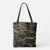 Tote Bag Texture de marbrure dorée : élément de design luxe (Dos)