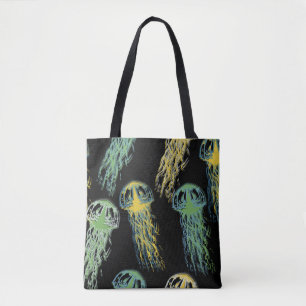 Tote Bag Texture de méduse dessinée à la main. Raster, main