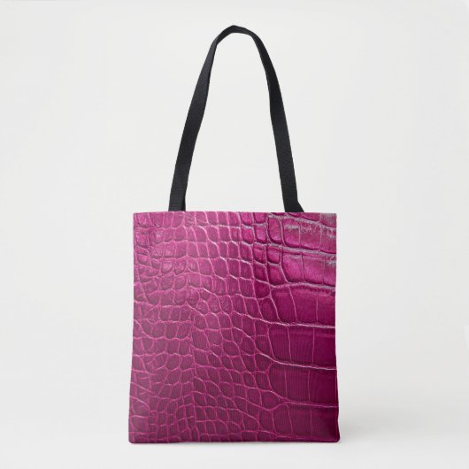 Tote Bag Texture de peau de crocodile rose (Devant)