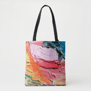 Tote Bag Texture de peinture à l'huile multicolore. Arrière