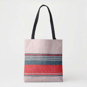 Tote Bag Texture de tricot lin avec rayures d'impression ro