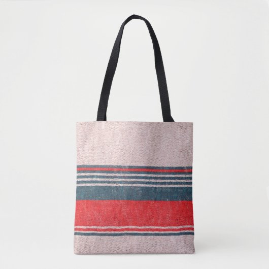 Tote Bag Texture de tricot lin avec rayures d'impression ro (Devant)