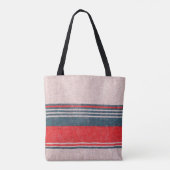 Tote Bag Texture de tricot lin avec rayures d'impression ro (Dos)