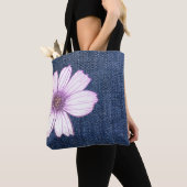 Tote Bag Texture des jeans floraux (De près)