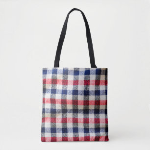 Tote Bag texture du tissu écossais, tissu de coton carré ba