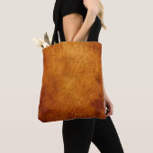 Tote Bag texture en cuir Brown (De près)