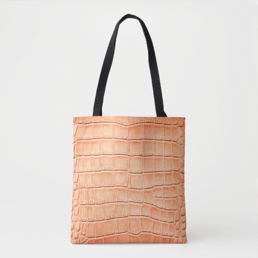 Tote Bag Texture en cuir de reptile orange (Devant)