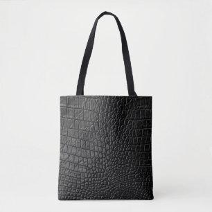 Tote Bag Texture en cuir noir