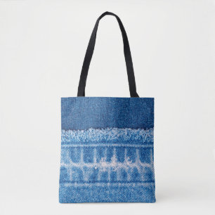 Tote Bag Texture en jean bleu