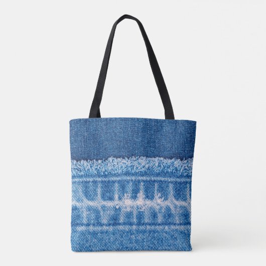 Tote Bag Texture en jean bleu (Dos)