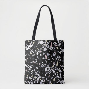 Tote Bag Texture en marbre noir