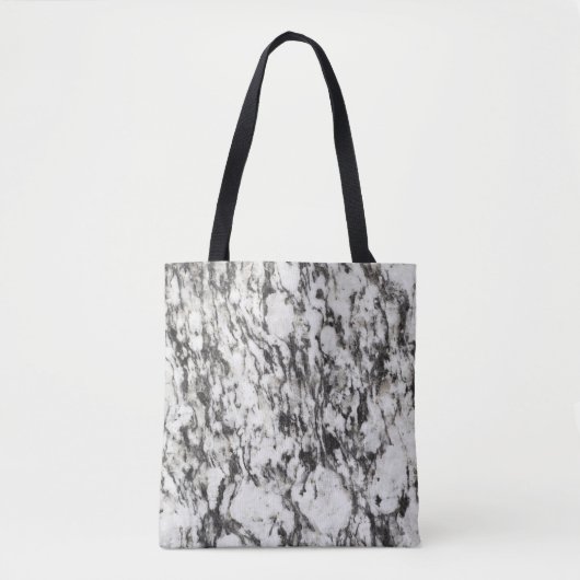 Tote Bag texture granite | Arrière - plan de marbre en noir (Devant)