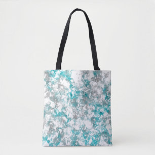 Tote Bag texture gris turquoise et marbre blanc