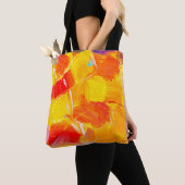 Tote Bag texture huile peinture fruit peinture couleur flor (De près)