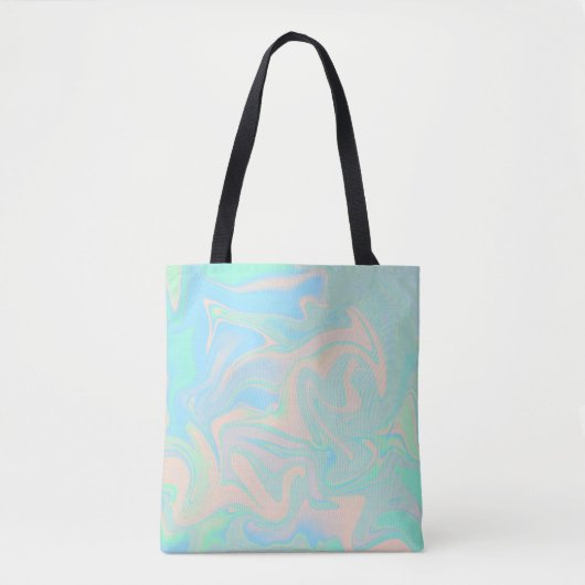 Tote Bag Texture iridescente olographe de faux liquide (Devant)