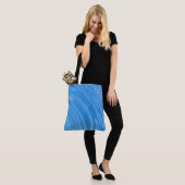 Tote Bag texture métallique bleue abstraite (Sur le modèle)
