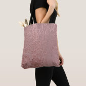 Tote Bag Texture or métallique, quartz rose. (De près)