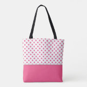 Tote Bag Texture rose de pois abstrait. Texte (Dos)