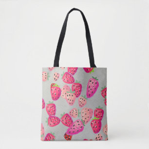 Tote Bag Texture tirée à la main de fraise mûre
